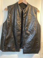 Donna Karan REAL LEATHER PUFFA Gilet Black Size 14 U.K. 46 IT