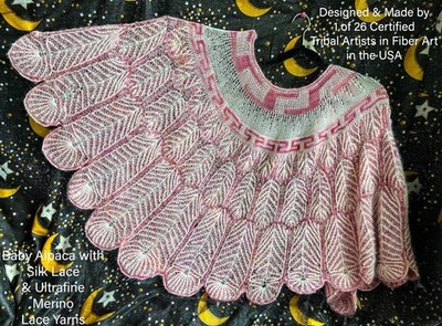 Angel Wings Shawl Wrap Baby Alpaca And Superfine Merino Certified Tribal Artist