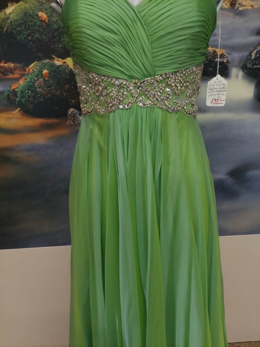 Tiffany Size5/6 Keylime Vcup Gemwiast Prom Dress Openback View 5