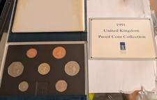 1991 Royal Mint United Kingdom Proof Coin Collection 7 Coin Year Set Cased