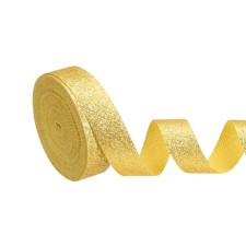 Sparkly Glitters Ribbon, 3/4 Inch x 10 Yards Metallic Ribbon Yellow