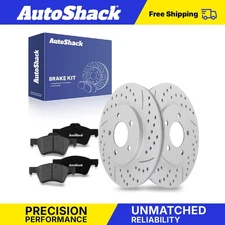 Front Drilled Slotted Brake Rotors Premium Ceramic Pads for Ford Escape V6