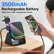 NEW 5 in 1 Auto-Induction Wireless Induction Speaker 8 Mode RGB Light Phone Stan