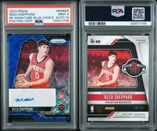 2024 PANINI PRIZM RC SIGNATURES BLUE CHOICE REED SHEPPARD 6/49 PSA 9 AUTO 10