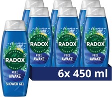 Radox Feel Awake 2 in 1 Shower Gel & Shampoo for Men - 6x450ml 6.36 per litre