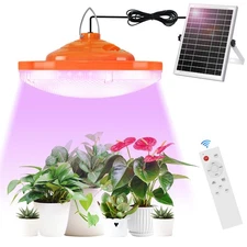 96 LED Solar Grow Lights Battery Powered, Full Spectrum Hanging Grow Light fo...