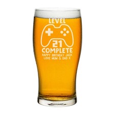 Personalisiert Pintglas Level Komplett Geburtstag Craft Bier Eigener 18th 21st