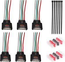 Set of 6 Ignition Coil Connector Plug Harness Replacement for Chevrolet Toyota