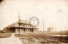 Frisco Railroad Depot Station Villa Grove IL Illinois RPPC Photo Postcard COPY
