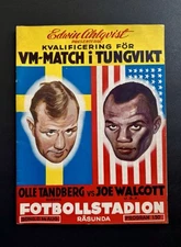 Boxing Program Jersey Joe Walcott vs Olle Tandberg (1949)