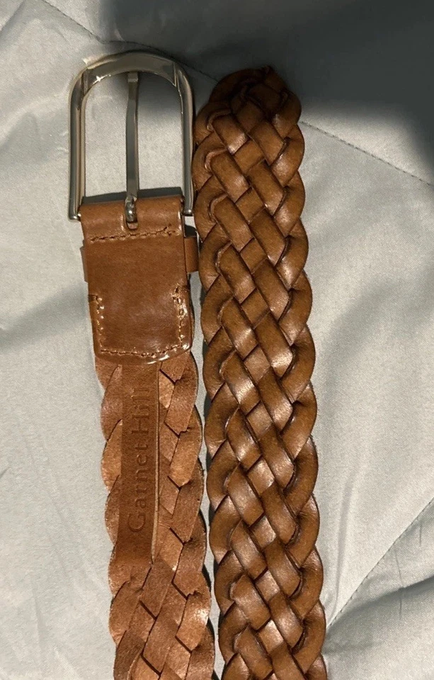 Cinturón de Cuero Trenzado Granate Hill Hecho en Italia Talla L 500474 Marrón Foto 3 de 4