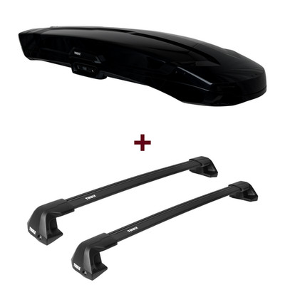 Dachbox Thule Vector Alpine + Dachträger Thule für Nissan Note Typ E12 set top