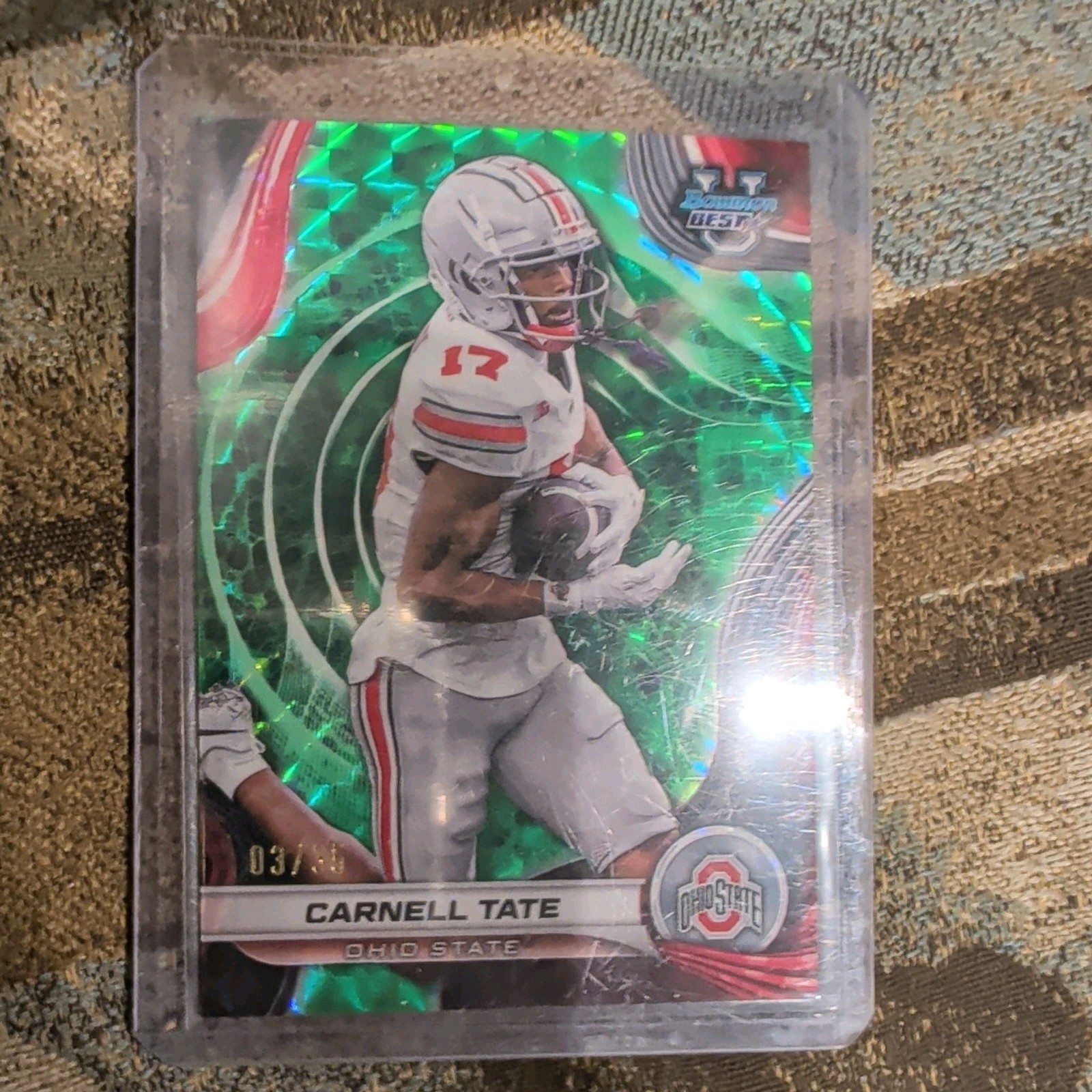 2024 Bowman's Best University Carnell Tate Lime Green Geometric Refractor /35