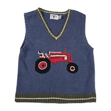 Kitestrings by Hartstring Kids Size 12/14 Sweater Vest Boys Red Tractor