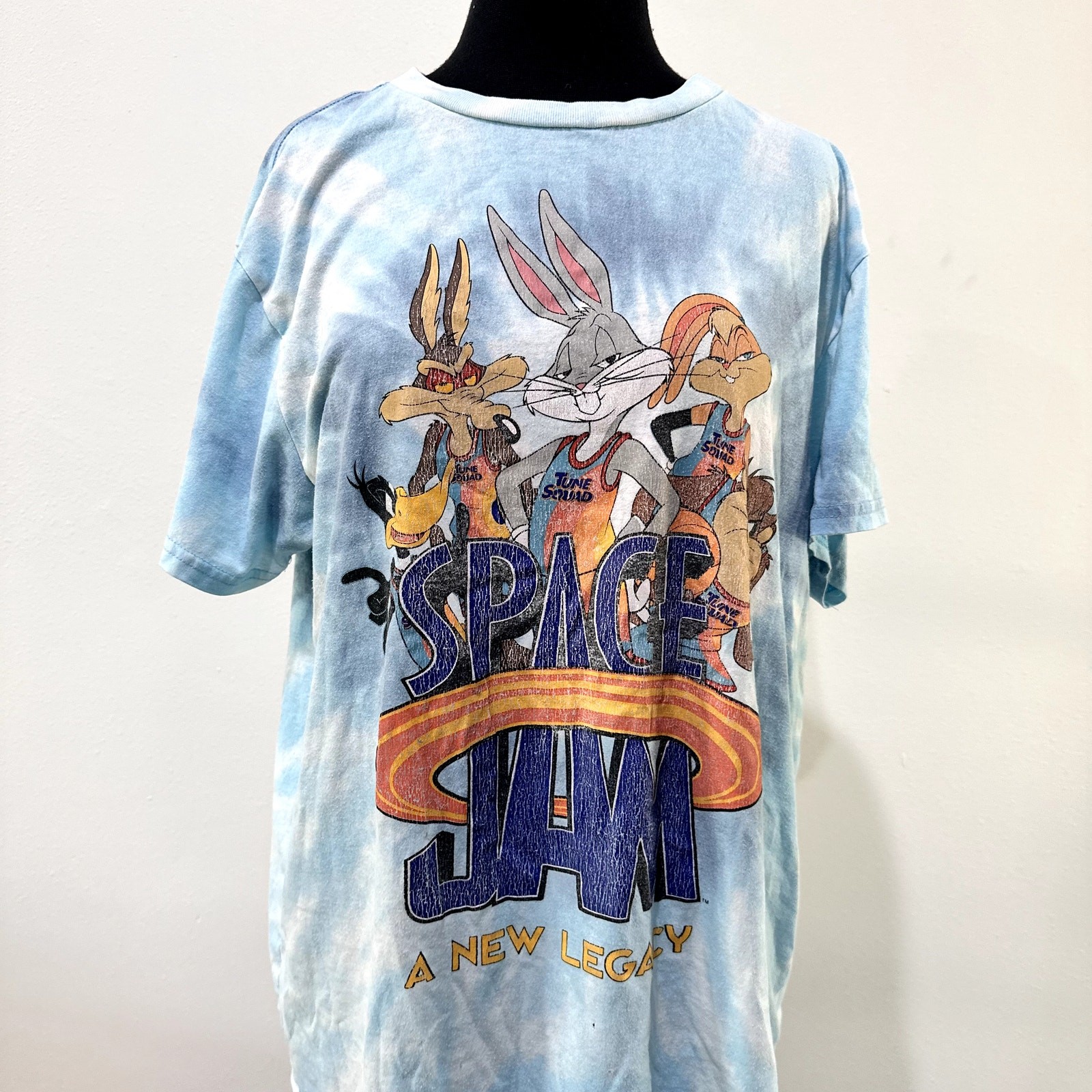 ALTRA Camicia Space Jam blu tie dye effetto invecchiato taglia XL