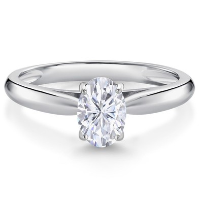 10K White Gold White Moissanite from Charles & Colvard Solitaire Engagement