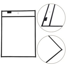 15pcs Dry Erase File Bag, Black Reusable Paper Storage Pouch