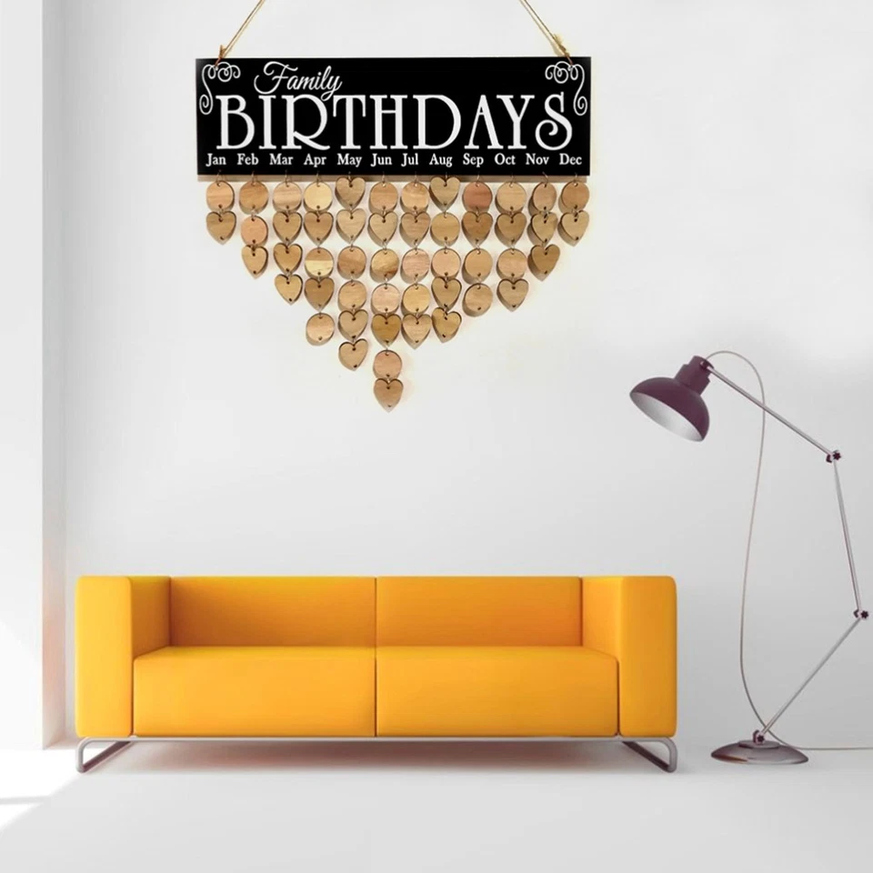  Wall Hanging Decoration Decorative Calendar Wooden Plaque DIY Pendant - Image 2 of 4