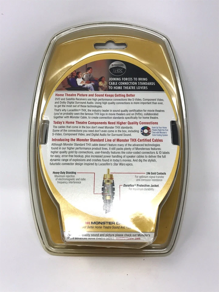 Monster Standard THX Certified Composite Video Cable for DVD VCR or TV 4' - Image 2 of 3