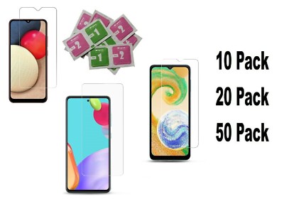 Pack of 10 20 50 Tempered GLASS for Samsung/iPhone/LG/Motorola/OnePlus/TCL/Revvl