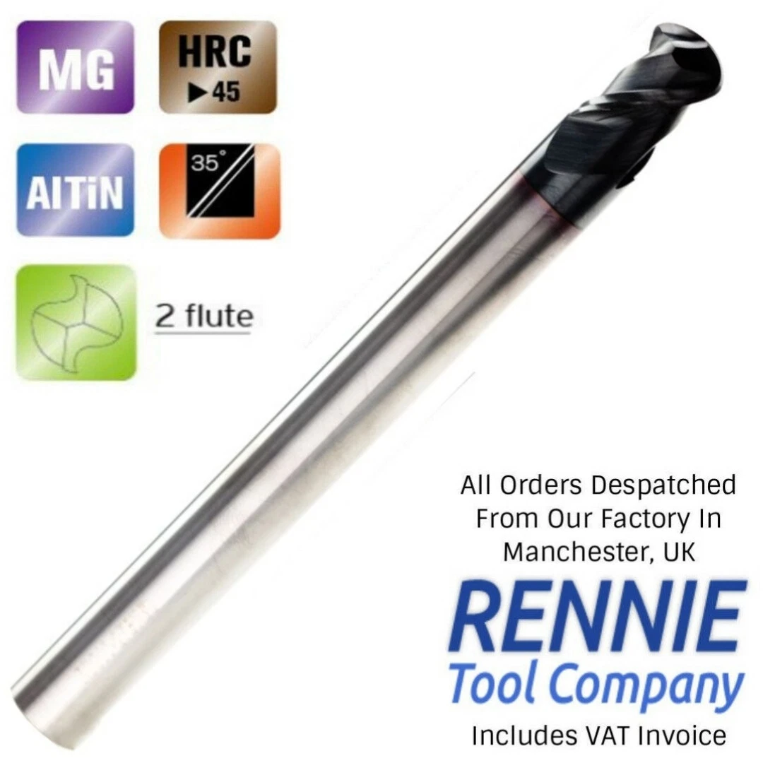 XCAN 2 Flute Ball Nose End Mill 4/6mm Shank CNC Ro... - Vicedeal - View #2