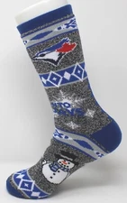 Toronto Blue Jays MLB Ugly Christmas Sweater Snowman Crew Socks *Medium