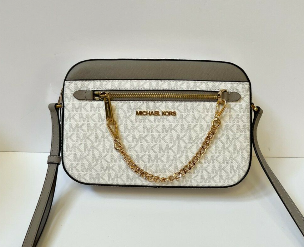 MICHAEL KORS JET SET ITEM EW CHAIN CROSSBODY PVC LEATHER BAG MK