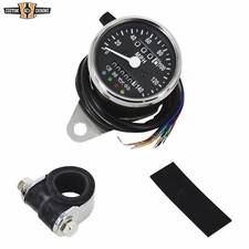 Mechanical 2.4 Mini Speedometer 21 Mph Indicator Led Trip Meter Polished