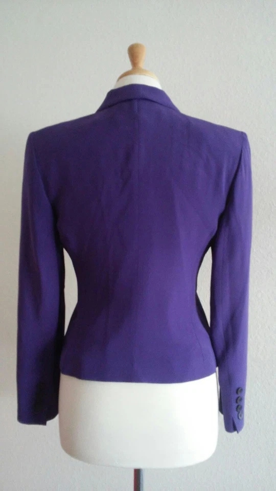Jones New York Woman's Purple 100% Silk Blazer Sz 4 - Image 2 of 3