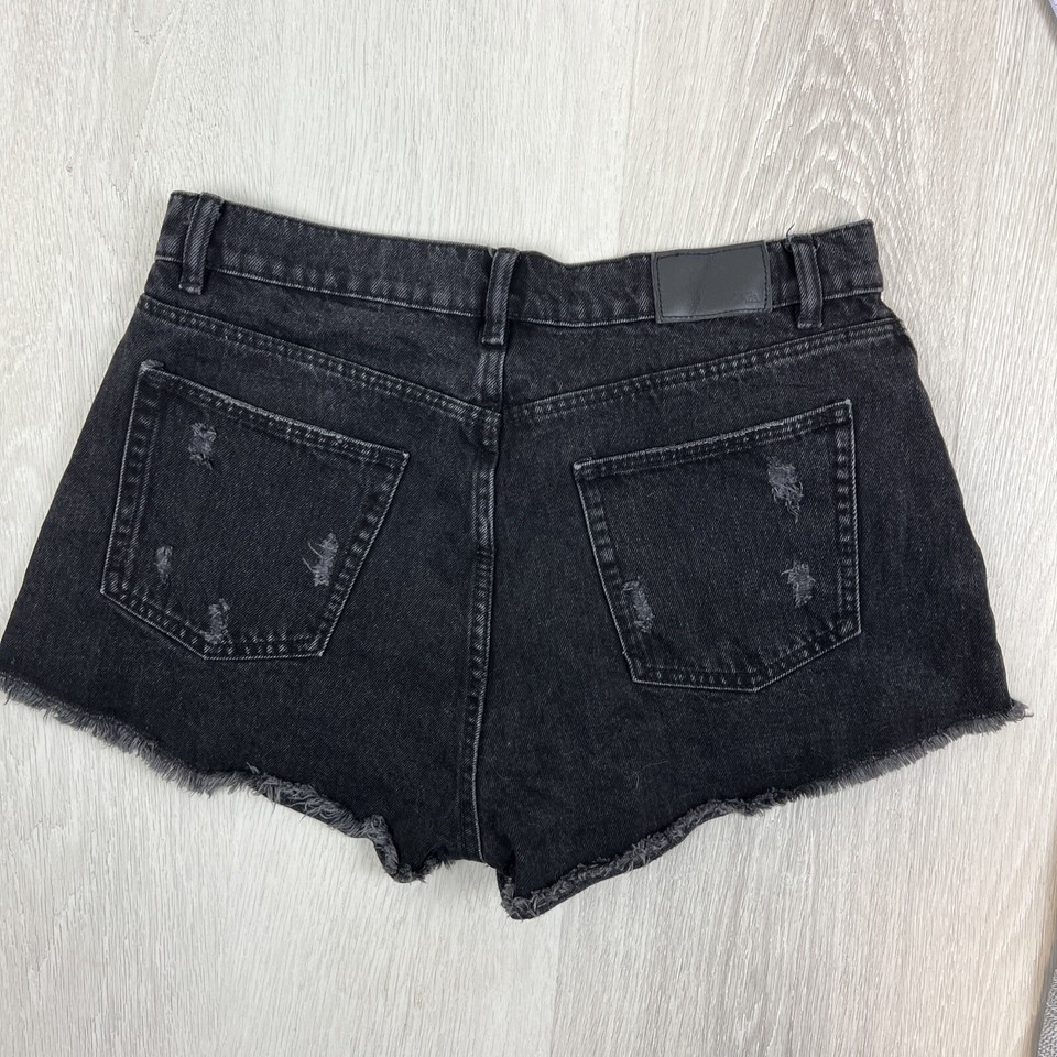 ZARA Women's Black Distressed Denim Shorts Size US 10 eBay