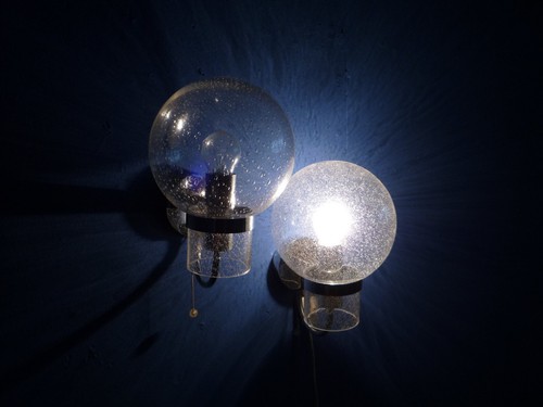 2 Limburg Chrome & Glass Wall Lights 1960s Design Excellent Condition Interior Home - Picture 6 of 11