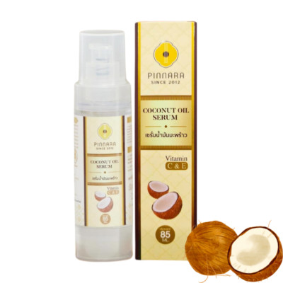 3 pcs PINNARA Coconut Oil Serum Nourish Face Body Hair C&E Natural Extracts 85ml