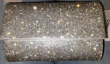 Rhinestone Evening Prom Bag Cross Body Glamour Clutch w/Chain Windsor Lux New
