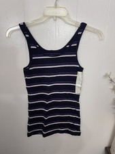 A New Day S Tank Top Blue Striped NWT