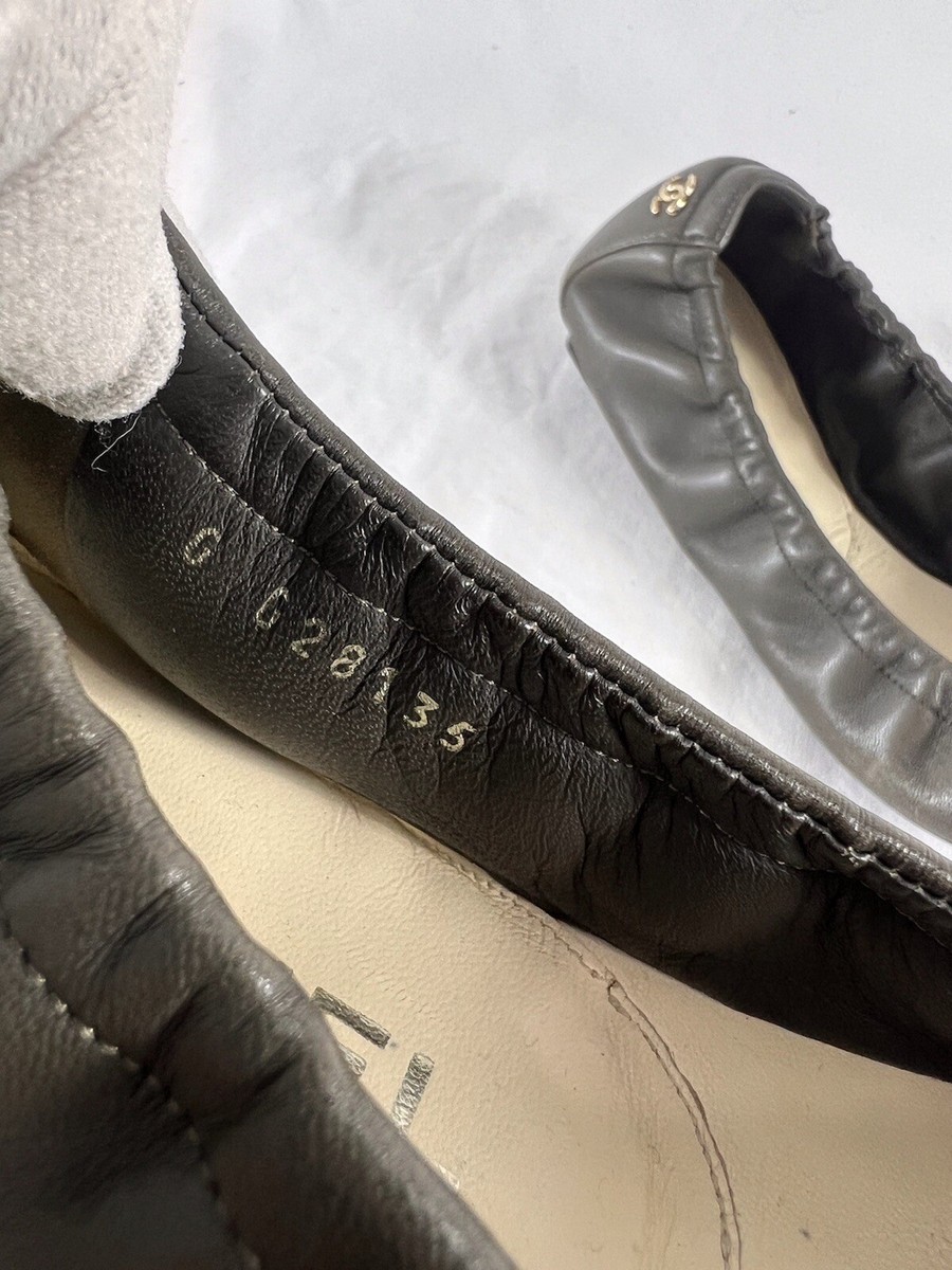 CHANEL シャネル　バレリーナ　38.5 CHANEL】シャネル バレリーナ ツイード 春夏に！爽やかカラー (CHANEL