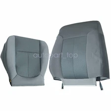 For 2013 2014 Ford F150 STX XLT Driver Bottom & Top Back Cloth Seat Cover Gray