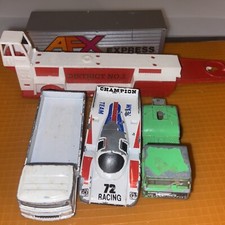 Vintage Lot 5 MAJORETTE TRUCK Old Car Sonic Flashers France Trailer Cargo