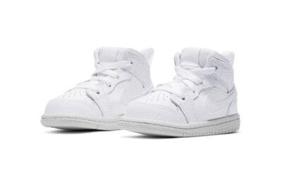 NWOB JORDAN 1 MID TODDLER 10C TRIPLE WHITE 640735-130 NIKE AIR RETRO GOAT KIDS