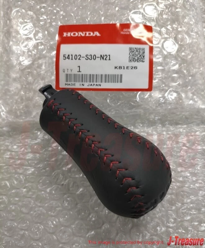 HONDA INTEGRA TYPE-R DC2 DB8 Genuine 5-Speed Leather Red Stitch Shift Knob OEM - Image 3 of 4