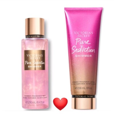 New Victoria Secret PURE SEDUCTION SHIMMER Fragrance Mist & Lotion 2 Piece Set