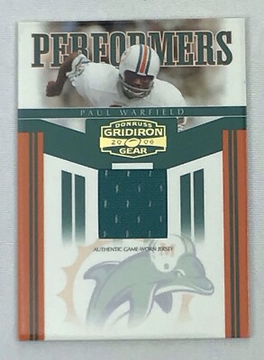 2006 Donruss Gridiron Gear Performers Game Used Jerseys /100 Paul Warfield #PR-2