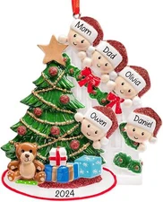 Personalized Peeking Family Christmas Ornament Family of 2 3 4 5 6 Tree Gifts