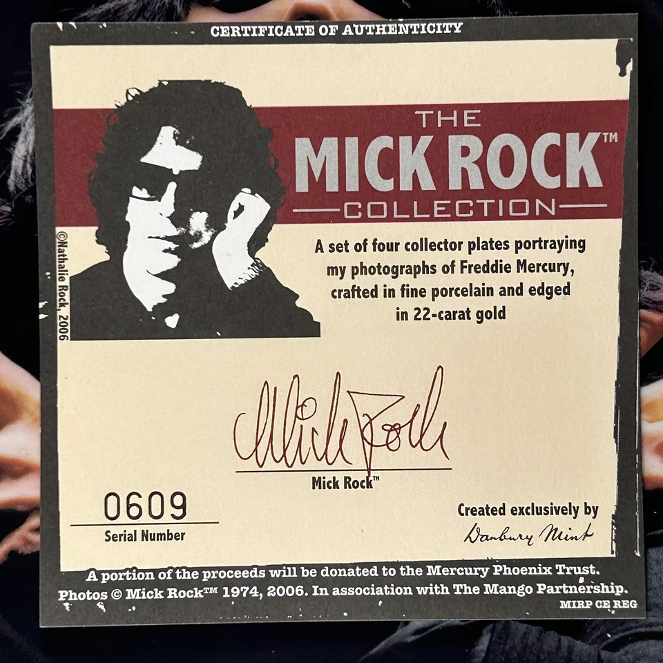 Freddie Mercury Mick Rock Danbury Mint Plate Ltd Ed Orig Box Bohemian Rhapsody - Image 3 of 4
