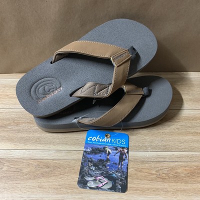 Cobian Kids Floater JR Flip Flops Thongs 2/3 Tan Beach Surf