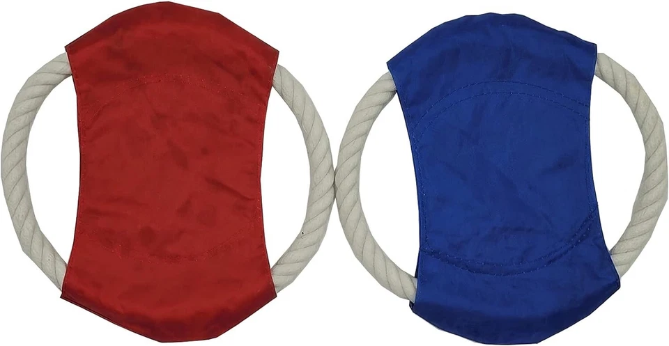 Supawdupaw Flyer Frisbee 2 Pack Red And Blue Rope Toy For Dogs - Image 2 of 4
