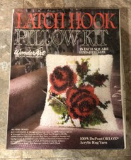 Latch Hook Pillow Kit Vintage Wonder Art Roses New In Box