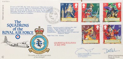 Wing Commander T. J. Williams signierte Staffeln der Royal Air Force geflogen FDC