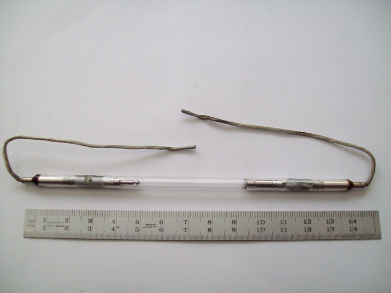 Kr DC lamp DNP 4/45A1 to pump solid-state Nd:YAG laser rods, new, made in Russia