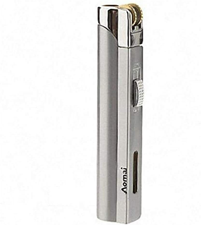 Aomai Slim Metal Jet Torch Flame Grinding Flint Butane Gas Cigarette Lighter