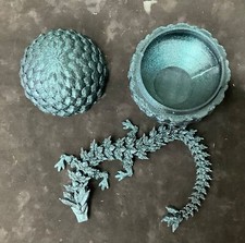 3D Printed Dragon Egg with 12" Flexible Dragon Fidget Toy Figurine Decor Gift